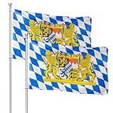 2 Stück Bayern Flagge, 90 x 150 cm Bayerische Fahne, Deutschland Bayerische Fahnen, Bayerische...