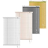 S SIENOC Aluminium Jalousie Silber B90xH130cm Venetian Blinds Jalousie ohne Bohren inkl. Klemmclips