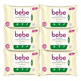 bebe Intensive Reinigungstücher (6 x 25 Tücher) vegan*, mit natürlichem Jojobaöl,...