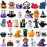 XIMISHOP 32 Stück Halloween Mini Harz Figuren, Miniatur Kleine winzige Figuren Verstecken Kunstharz...