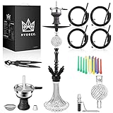 RYOSEE Shisha-Set 80cm, ein komplettes Set an Shisha-Zubehör, 4 Schläuche und Griffe, Stützrohr...