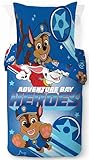 Jay Franco Nickelodeon Paw Patrol 100% Baumwolle Einzelbett-Bettbezug-Set – Chase Blau Bettwäsche...