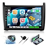 2+64G 8-Kern CAMECHO Android 13 Autoradio für VW Polo 6R 6C 9N 2008-2016, 9' Touchscreen 2Din...