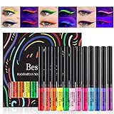 12 Colors Matte Liquid Eyeliner Set UV Glow Neon Rainbow Colorful Eyeliner Pencil Waterproof Long...