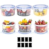 Frischhaltedosen mit Deckel, 6 Pack 300ML Rund Meal Prep Boxen, BPA-frei, Plastikschüssel Luftdicht...