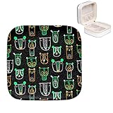 Schmuckkästchen aus PU-Leder, kleines Schmuckkästchen, abstraktes Bären- und...