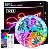 SINWE Led Strip,10M RGB Led Streifen,Smart Led Lights,Led Leiste mit Fernbedienung und APP, Led...