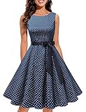 Gardenwed Damen 50S Retro Cocktailkleid Rockabilly Retro Schwingen Kleid Faltenrock A-Line Petticoat...