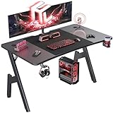 HLONONE Gaming Schreibtisch 120 x 60cm, Gaming Tisch, Stabiler PC Schreibtisch mit...