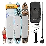 Capital Sports Aufblasbares SUP Board Set, SUP Board für 2 Personen mit Fiberglas Paddel, Stand Up...