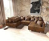 DELIFE Couch Clovis Braun Antik Optik Wohnlandschaft modulares Sofa