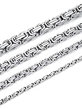 Jewow Edelstahl (6mm,55cm) Halskette für Herren Breite 4/6/8/10mm, Länge 36-76cm Wählbar