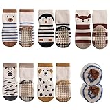 FedMois 5er Pack Baby Kleinkinder ABS rutschfeste Wintersocken dicke Thermosocken Baumwolle,...