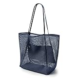 KALIDI Netz-Tragetasche, 23 l, Strandtasche, extra große Tragetasche für Damen, mit...