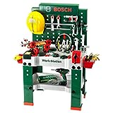 Theo Klein 8485 Bosch Werkbank Nr. 1 | 150-teilig | Inkl. Werkzeuge und Zubehör | Akkuschrauber mit...