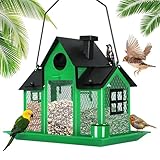 Großkapazität Outdoor Vogelhäuschen Mit Doppel Suet Käfig Solarenergie Wild Um Verschiedene...