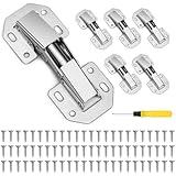 6 Stück Scharniere für Schranktüren, 90 Grad 105×43.5mm Aufschraubscharnier, Softclose Scharnier...