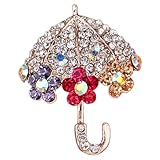 CLISPEED Rhinestone Regenschirm Brosche Frauen Anstecknadel Metall Lapel Pin für Kleidung Schals...