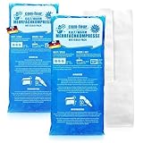 com-four® 2X Große Mehrfach-Kompressen 29 x 12 cm mit Premium Mehrweg Vlieshülle, Kalt und Warm...