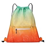 Thewasc Netztasche mit Kordelzug und Reißverschlusstasche, Rucksäcke, Outdoor-Sporttasche,...