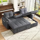 MOBETTRES Modernes L-Sofa, modulares ausziehbares Schlafsofa mit Schlaffunktion, ausgestattet mit...