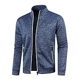 RUMAOZIA Herren Strickjacke Cardigan Feinstrick Sweatjacke mit Reißverschluss Herbst Lange/Kurze...