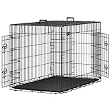 Feandrea Hundekäfig, klappbar, mit 2 Türen, ausziehbare Kunststoffschale, 122 x 74,5 x 80,5 cm,...