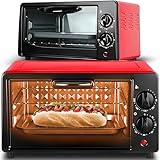 Retoo Mini Backofen, Vielseitiger Ofen mit 10 Liter, Back und Toastofen, 570 W, Pizza Ofen,...