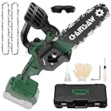 8 Zoll Mini Akku Kettensäge kompatibel mit Bosch PBA 18V Akku, Bürstenloser Motor Akku-Kettensäge...