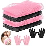 4 African Net Sponge+2 Peelinghandschuh Set Afrikanischer Netzschwamm 80x30cm Exfoliating Gloves...
