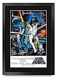 HWC Trading Star Wars A3 Gerahmte Signiert Gedruckt Autogramme Bild Druck-Fotoanzeige Geschenk Für...