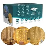 Sillar Lichtervorhang 3x3m LED, Lichterketten vorhang mit 8 Modi, 300LEDs, Innenbereich, Deko für...