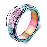 Diamday Anti-Angst Spinner Ring Fidget Band für Stress und Angstlinderung - Edelstahl Roller Ring...