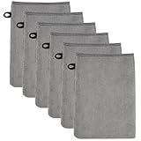 SREBIWO 6 Stück Mikrofaser Waschhandschuhe, 15x21cm Wiederverwendbare Make-up-Entferner-Handschuhe...