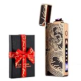 Elektrisches Feuerzeug Geschenk, Batterieanzeige USB-Feuerzeug Plasma Wiederaufladbare Winddicht &...