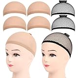 FANDAMEI 6 Stück Haarnetz Nylon Wig Cap Perücke Kappen, Perückenkappe Set Perückennetz...