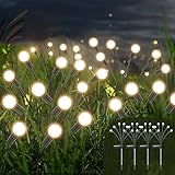 Firefly Solar Gartenleuchten,4 Stück Glühwürmchen Lichter Wasserdicht Swinging Garten...