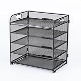 5-stufiger Schreibtisch-Ablagefach-Organizer mit Oberes Tablett aus Netzgewebe, Briefablage,...