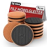 PISAO Filz Möbelgleiter für Hartholzböden, Möbelgleiter für Schwere Möbel, 16 Stück -9cm...