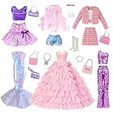 Rosa Puppenkleidung für 11,5 Zoll Puppen Kompatibel mit Barbie, Prinzessinnenkleid Grob Gestricktes...