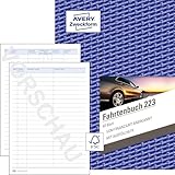 AVERY Zweckform 223 Fahrtenbuch (für PKW, vom Finanzamt anerkannt, A5, 80 Seiten|858 Fahrten, für...