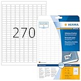 HERMA 10000 Universal Etiketten ablösbar, 25 Blatt, 17,8 x 10 mm, 270 pro A4 Bogen, 6750 Stück,...