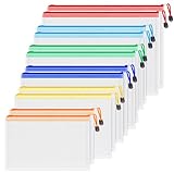 Koogel 12 Stück Dokumententaschen mit Reißverschluss, 6 Größen & 6 Farben, Wasserdichte Mesh...