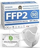 ADESTE - 50 FFP2 Masken, hygienische 5-lagige Staubschutzmaske, EN149:2001+A1:2009 Mundschutzmaske...