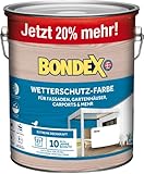 Bondex Wetterschutz Farbe Weiß 3 L für 27 m² | Extreme Deckkraft | Hervorragende...