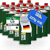 STAHLMANN® Gaskartuschen 227g [Made in EU] – Butangas Kartusche mit MSF-1a Ventil für...