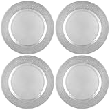 com-four® 4x Platzteller mit schimmerndem Rand - wiederverwendbare Unterteller als Tischdekoration...