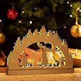 SALCAR LED Schwibbogen Weihnachten mit 10 LEDs, Lichterbogen Batterie als Weihnachtsdeko Innen...