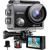 Surfola Action Cam 4K 20MP 40m Unterwasserkamera WiFi PC Kamera Helmkamera mit Externes Mikrofon...