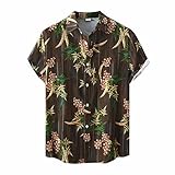 JISUXIAB Fit Apparel Herren Mode Frühling Sommer Casual Kurzarm Umlegekragen Bedruckte T-Shirts Top...